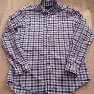Ralph Lauren Classic Fit Plaid Button Down Cotton Shirt Men's Size Medium